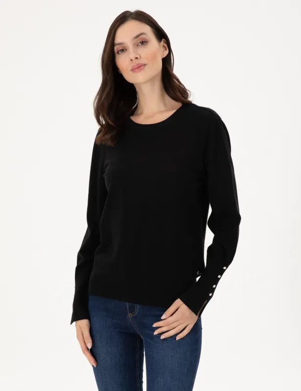 Джемпер с декоративными пуговицами - G022SZ0TK0DADA Кофта жен. (VR046, XS)