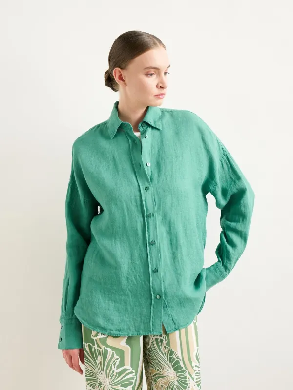 Рубашка из смеси льна и хлопка оверсайз - G022SZ0040KETO Сорочка жен. (VR055, 36)