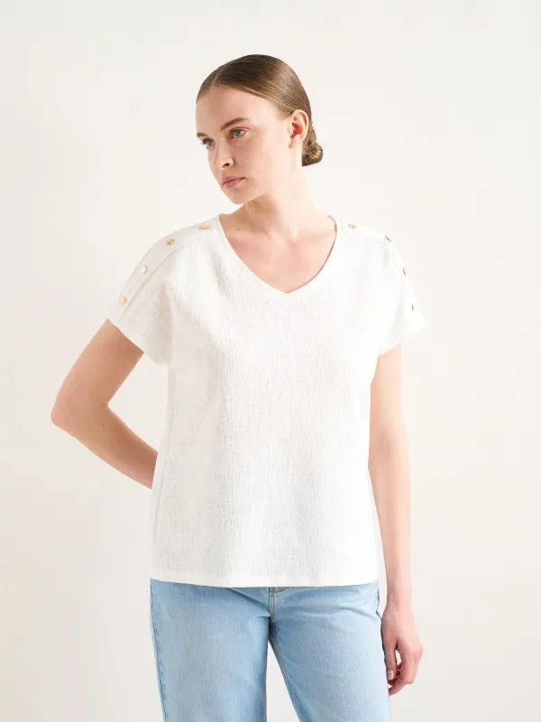 Футболка хлопковая с V-образным вырезом - G022SZ0110GEBI Футболка жен. (VR019, S)