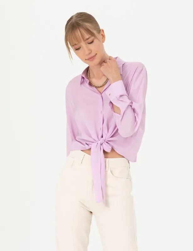 Рубашка с завязками укороченная - G022SZ0040LISA Сорочка жен. (VR034, 40)