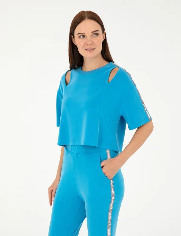 Футболка укороченная с модалом и вырезами на плечах - G022SZ0820CARLA_S Толстовка жен. (VR036, S)