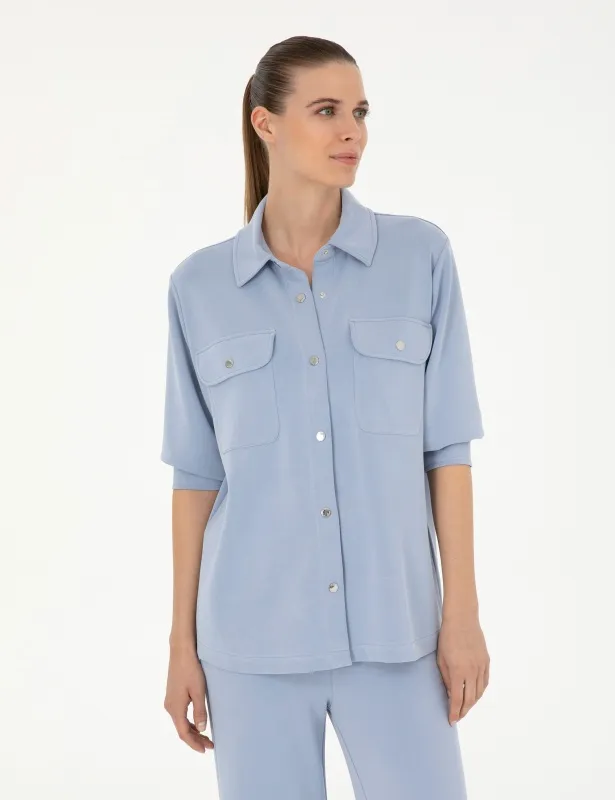 Рубашка с накладными карманами прямого кроя - G022SZ0820JUHA_C Толстовка жен. (VR249, L)