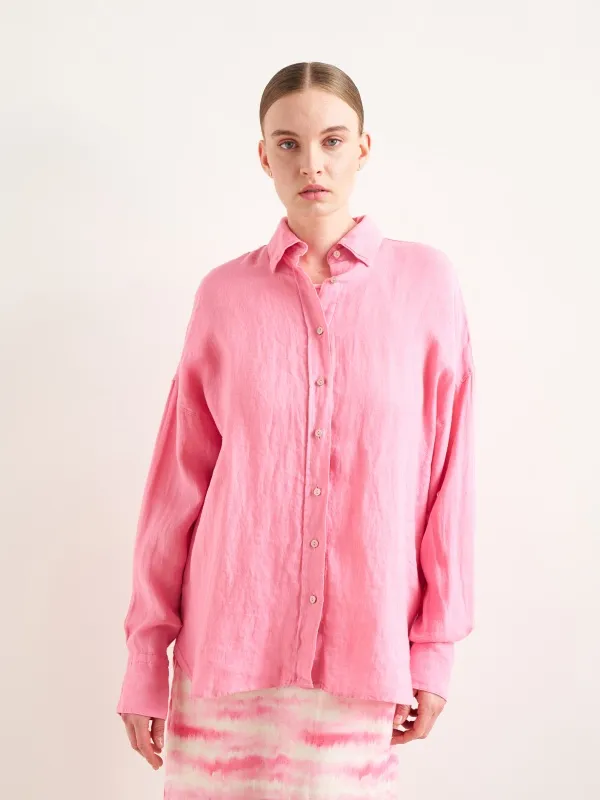 Рубашка из смеси льна и хлопка оверсайз - G022SZ0040KETO Сорочка жен. (VR041, 36)
