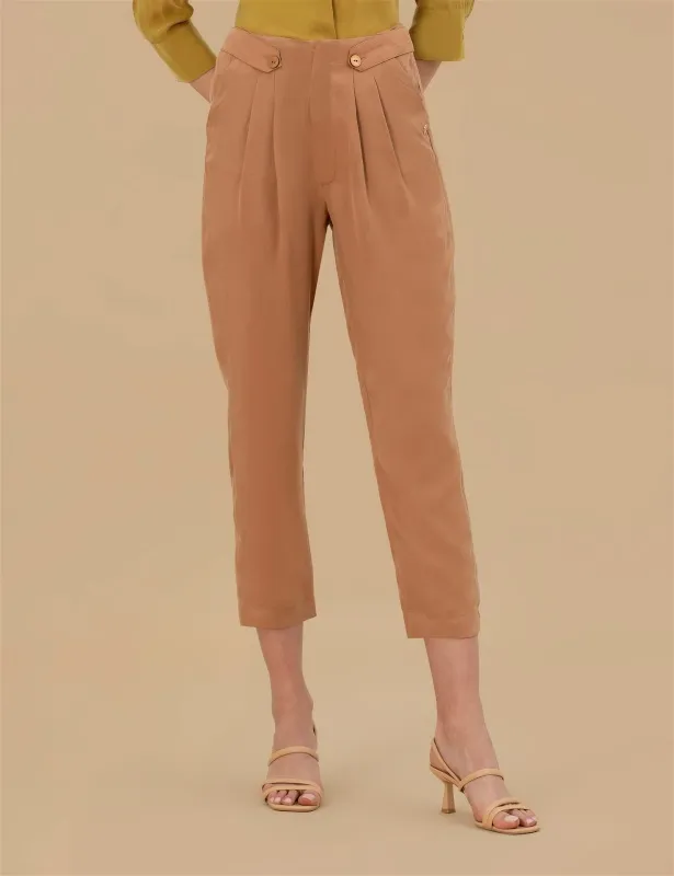 Брюки с защипами укороченные - G022SZ0030MASSI-P Брюки жен. (VR233, 40)