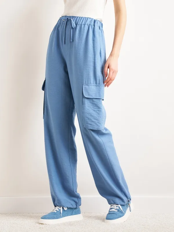 Брюки на кулиске с накладными карманами - G022SZ0780DINA Брюки жен. (VR028, 42)