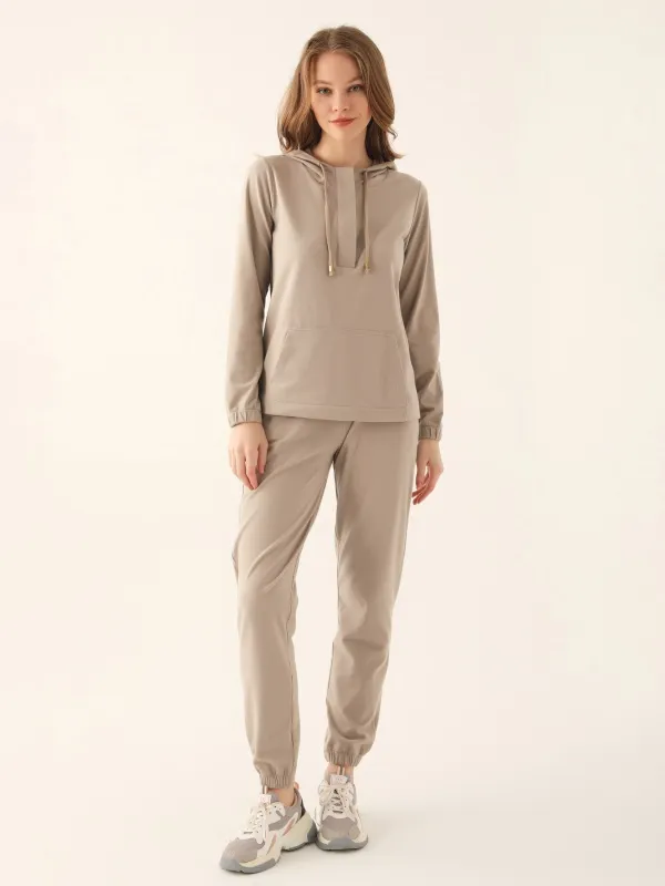 Домашний костюм со штанами и кофтой с капюшоном - G022SZ0HFTKMPC8747_S Костюм дом. жен. Бельевое изделие (VR085, M)
