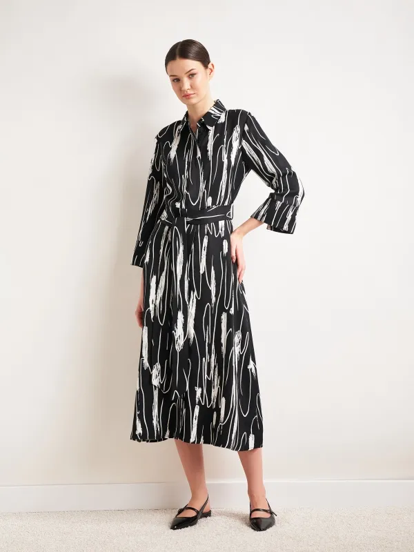 Платье-рубашка миди из лиоцелла со льном - G022SZ0320NATSA Платье жен. (VR046, 34)
