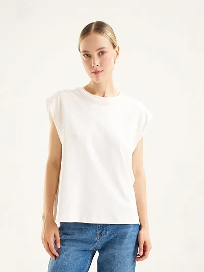 Футболка без рукавов из хлопка - G022SZ0110CERA Футболка жен. (VR013, 2XS)