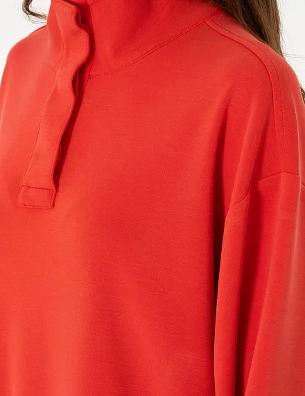 Толстовка с воротником на кнопках - G022SZ0820WERD_S Толстовка жен. (VR030, XS)
