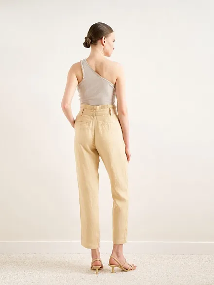 Брюки из льна зауженные - G022SZ0780PUNTE Брюки жен. (VR011, 42)