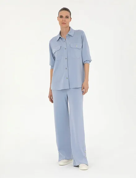 Рубашка с накладными карманами прямого кроя - G022SZ0820JUHA_C Толстовка жен. (VR249, L)