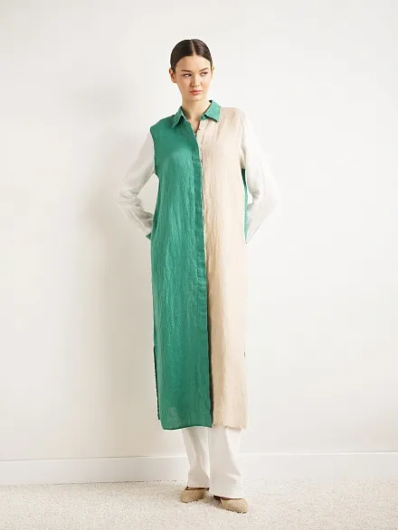 Рубашка льняная удлиненная - G022SZ0040KETOVA Сорочка жен. (VR054, 34)