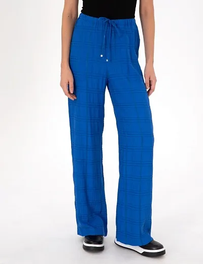 Брюки из жатой ткани на кулиске прямые - G022SZ0780NOVA_P Брюки жен. (VR045, 34)