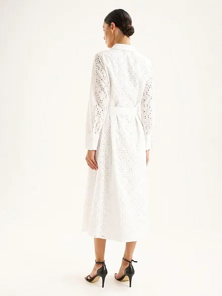 Платье-рубашка миди с перфорированным узором - G022SZ0320LOWEL Платье жен. (VR013, 36)