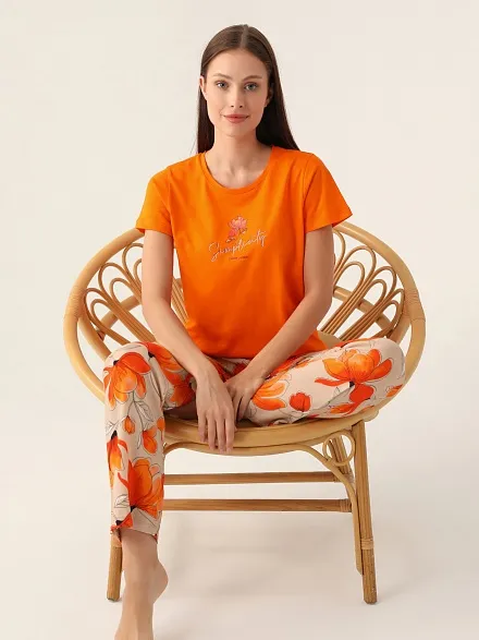 Пижама со штанами и футболкой - G022SZ0HFP028813_IY24 Костюм дом. жен. Бельевое изделие (VR051, S)