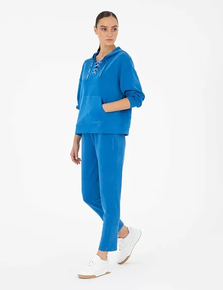 Брюки спортивные на кулиске зауженные - G022SZ0OP0HODO_P Брюки спорт. жен. (VR045, L)