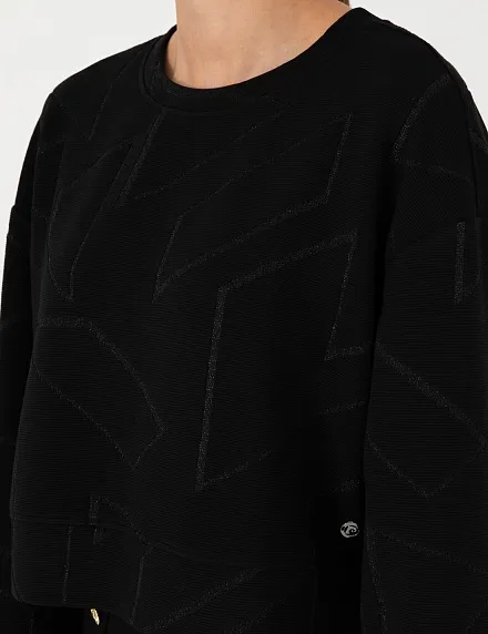 Свитшот укороченный с геометрическим узором - G022SZ0820JAYNE_S Толстовка жен. (VR046, M)