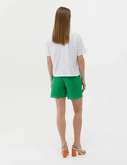 Шорты из перфорированного хлопка - G022SZ0310SAJE-S Бермуды жен. (VR055, 36)