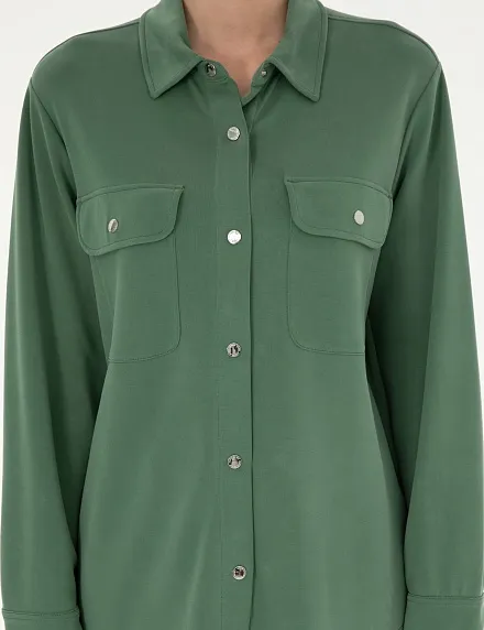 Рубашка с накладными карманами прямого кроя - G022SZ0820JUHA_C Толстовка жен. (VR054, L)