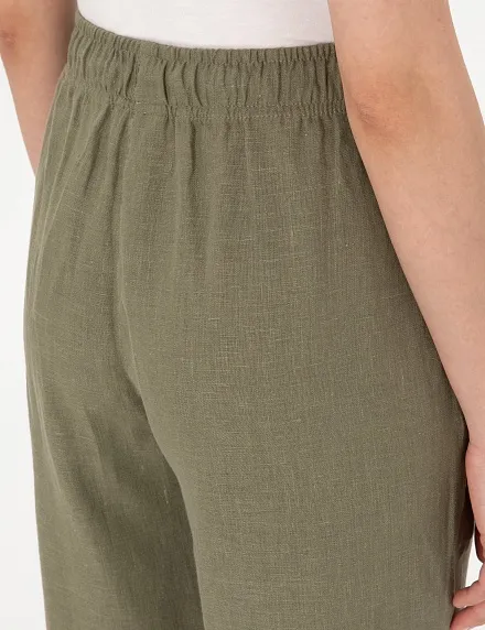 Брюки льняные на кулиске укороченные - G022SZ0780KETO_P Брюки жен. (VR027, 34)