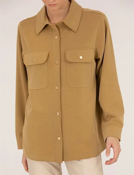 Рубашка с накладными карманами прямого кроя - G022SZ0820JUHA-C Толстовка жен. (VR235, S)