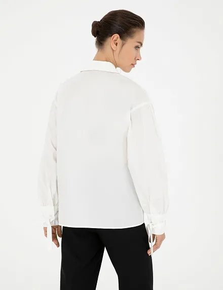 Рубашка из хлопка с рукавами-буфы прямого кроя - G022SZ0040LOREN Сорочка жен. (VR013, 32)