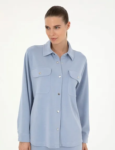Рубашка с накладными карманами прямого кроя - G022SZ0820JUHA_C Толстовка жен. (VR249, L)