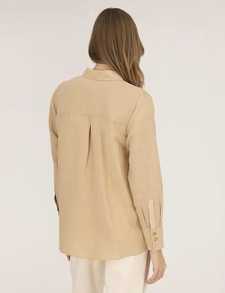 Рубашка из смеси льна и хлопка оверсайз - G022SZ0040KETO Сорочка жен. (VR011, 36)