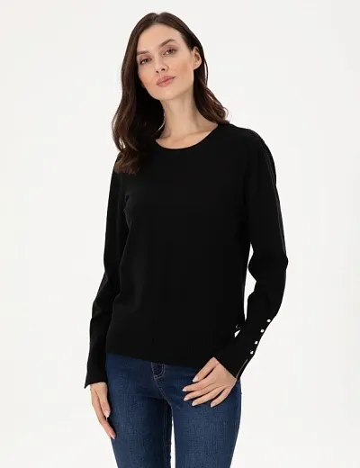 Джемпер с декоративными пуговицами - G022SZ0TK0DADA Кофта жен. (VR046, XS)