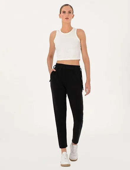 Брюки спортивные на кулиске зауженные - G022SZ0OP0SARS_P Брюки спорт. жен. (VR046, XS)