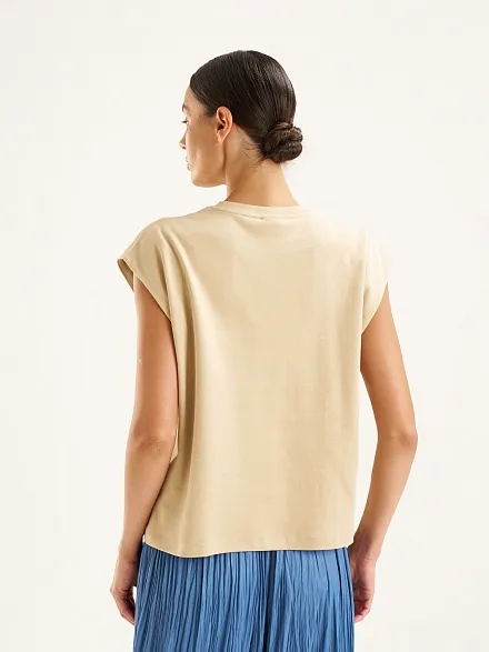 Футболка без рукавов из хлопка - G022SZ0110CERA Футболка жен. (VR011, S)