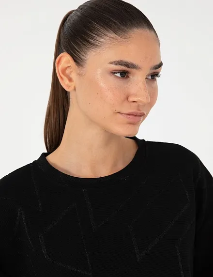 Свитшот укороченный с геометрическим узором - G022SZ0820JAYNE_S Толстовка жен. (VR046, M)