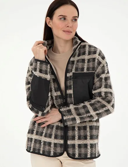 Толстовка утепленная на молнии без капюшона с шерстью - G022SZ0820SOLEP Толстовка жен. (VR006, 2XS)