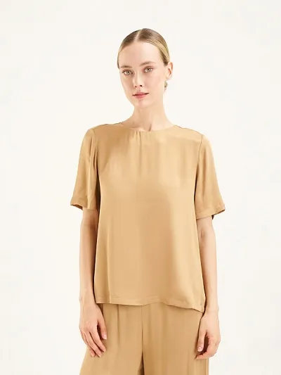 Блузка с коротким рукавом прямого кроя - G022SZ0040YUNA_B Сорочка жен. (VR029, 34)