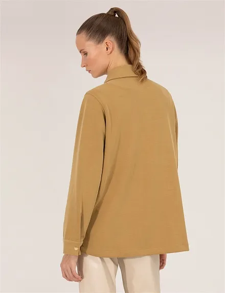 Рубашка с накладными карманами прямого кроя - G022SZ0820JUHA-C Толстовка жен. (VR235, S)