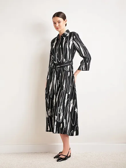 Платье-рубашка миди из лиоцелла со льном - G022SZ0320NATSA Платье жен. (VR046, 34)