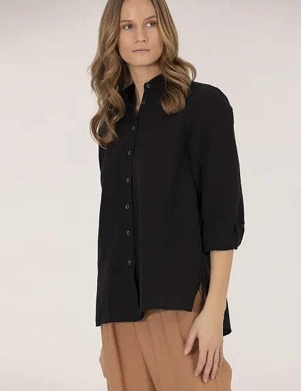 Рубашка из смеси льна и хлопка оверсайз - G022SZ0040KETO Сорочка жен. (VR046, 38)