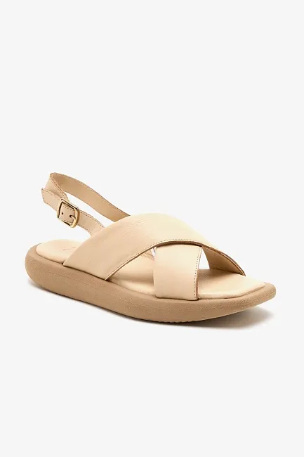 Босоножки кожаные с перекрестными ремешками - S072SZ0330Y23MEDUSA-SAND Обувь жен. (VR011, 37)