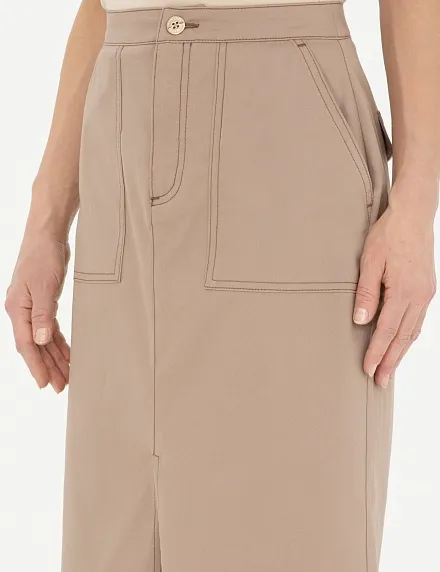 Юбка миди с разрезом спереди - G022SZ0980NELL-E Юбка жен. (VR011, 34)
