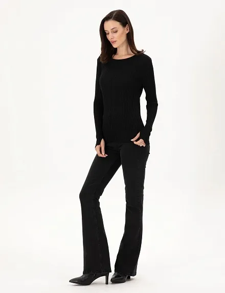 Джемпер в рубчик с люрексом - G022SZ0TK0PIA Кофта жен. (VR046, S)