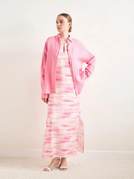 Рубашка из смеси льна и хлопка оверсайз - G022SZ0040KETO Сорочка жен. (VR041, 36)