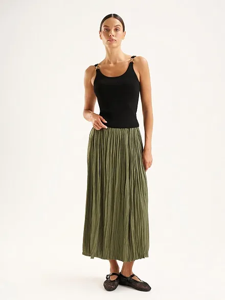 Юбка миди из жатой ткани - G022SZ0980BESSA Юбка жен. (VR027, 34)