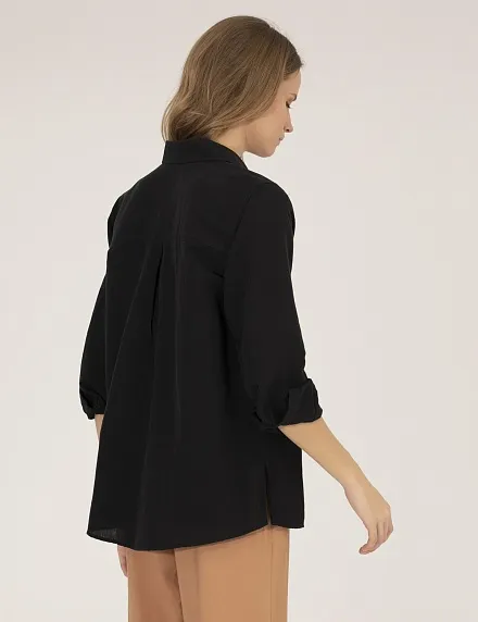 Рубашка из смеси льна и хлопка оверсайз - G022SZ0040KETO Сорочка жен. (VR046, 38)