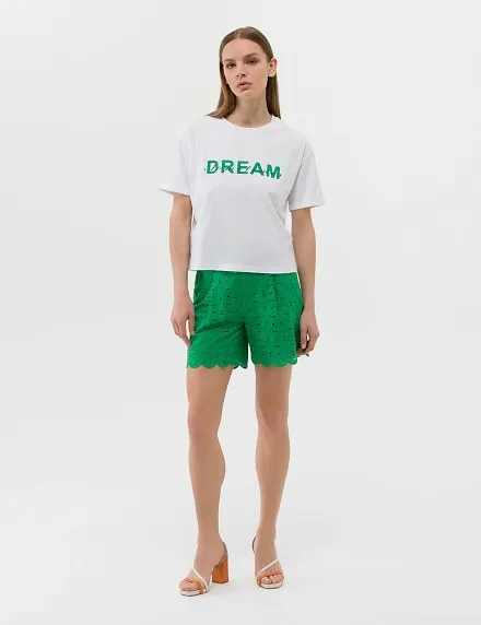 Шорты из перфорированного хлопка - G022SZ0310SAJE-S Бермуды жен. (VR055, 36)