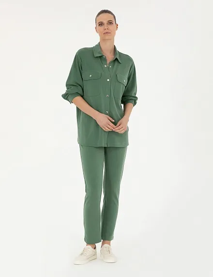 Рубашка с накладными карманами прямого кроя - G022SZ0820JUHA_C Толстовка жен. (VR054, L)