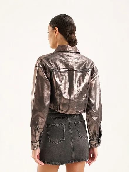 Куртка джинсовая с металлизированным эффектом - G072SZ0770R_VANCE_C Куртка джинс. жен. (VR006, 42)