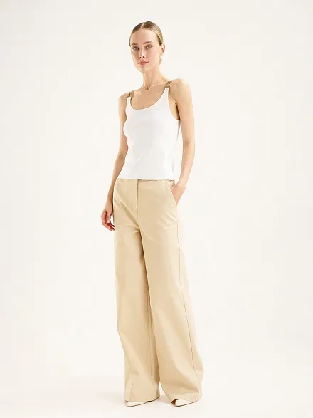 Брюки из лиоцелла прямые - G022SZ0780HOLLY Брюки жен. (VR011, 36)