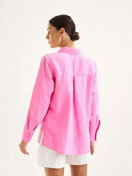 Рубашка из смеси льна и хлопка оверсайз - G022SZ0040KETO Сорочка жен. (VR167, 36)