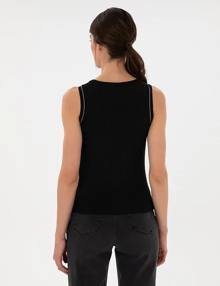 Топ из модала в рубчик с декором - G022SZ0110LAFES_25Y Футболка жен. (VR046, L)