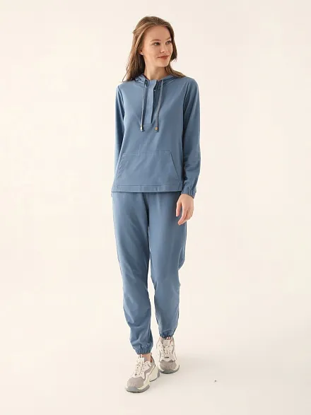 Домашний костюм со штанами и кофтой с капюшоном - G022SZ0HFTKMPC8747_S Костюм дом. жен. Бельевое изделие (VR028, L)
